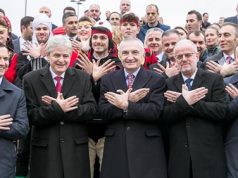 Раководството на ДУИ се сликаше со симболот на “Голема Албанија”