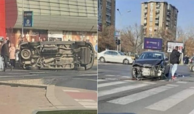 Три лица се повредени во синоќешната сообраќајна несреќа кај Сити Мол